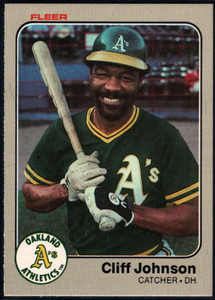 1983 Fleer #520 Cliff Johnson VG Oakland Athletics 
