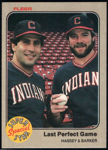 1983 Fleer #642 Ron Hassey/Len Barker Last Perfect Game VG Cleveland Indians 