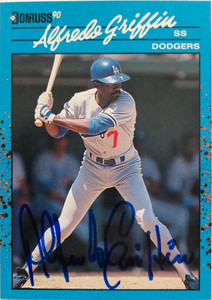 Alfredo Griffin Autographed 1990 Donruss Best of the NL #103