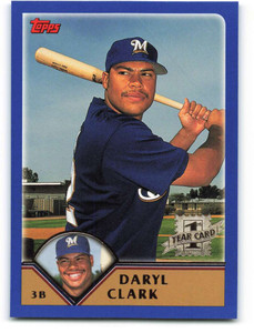 2003 Topps #298 Daryl Clark VG RC Rookie Milwaukee Brewers 