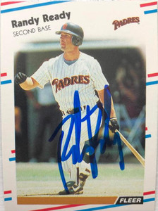 SOLD 7117 Randy Ready Autographed 1988 Fleer #594