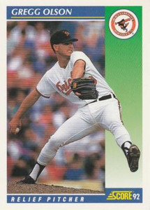 1992 Score #71 Gregg Olson VG  Baltimore Orioles 
