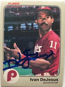 Ivan DeJesus Autographed 1983 Fleer #157 Philadelphia Phillies Card