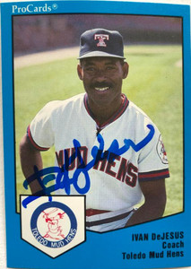 Ivan DeJesus Autographed 1989 Toledo Mud Hens Pro Cards #774