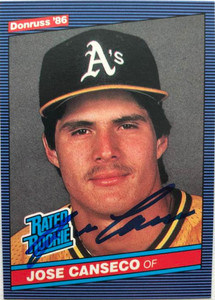 Jose Canseco Autographed 1986 Donruss #39 Rookie Card