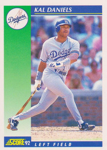 1992 Score #110 Kal Daniels VG  Los Angeles Dodgers 