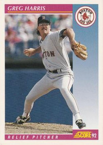 1992 Score #156 Greg Harris VG  Boston Red Sox 