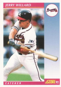 1992 Score #188 Jerry Willard VG  Atlanta Braves 
