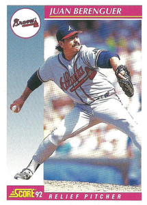 1992 Score #216 Juan Berenguer UER VG  Atlanta Braves 