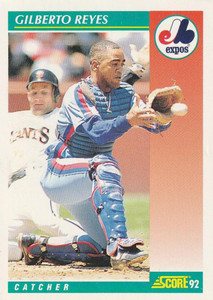 1992 Score #229 Gilberto Reyes VG  Montreal Expos 
