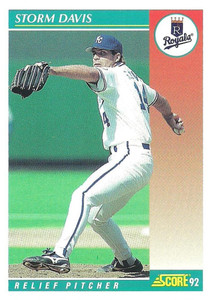1992 Score #264 Storm Davis VG  Kansas City Royals 
