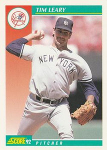 1992 Score #286 Tim Leary VG  New York Yankees 