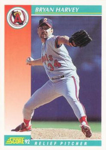 1992 Score #322 Bryan Harvey VG  California Angels 