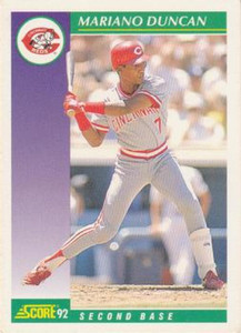 1992 Score #352 Mariano Duncan VG  Cincinnati Reds 
