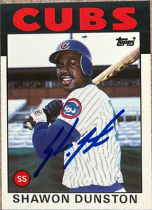 Shawon Dunston Autographed 1986 Topps Tiffany #72