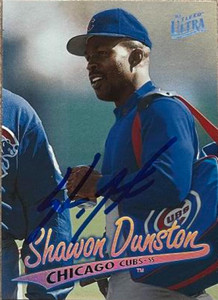 Shawon Dunston Autographed 1997 Fleer Ultra #303 Chicago Cubs Card