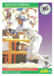 1992 Score #413 Alonzo Powell VG  Seattle Mariners 