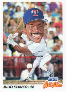 1992 Score #432 Julio Franco AS VG  Texas Rangers 