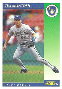 1992 Score #469 Tim McIntosh VG  Milwaukee Brewers 