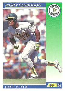 1992 Score #480 Rickey Henderson VG  Oakland Athletics 