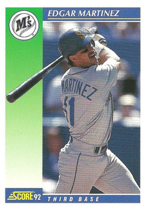 1992 Score #485 Edgar Martinez VG  Seattle Mariners 