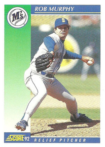 1992 Score #492 Rob Murphy VG  Seattle Mariners 
