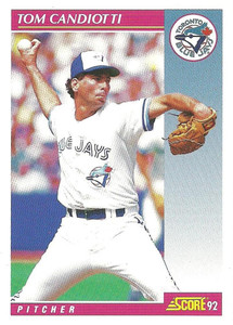 1992 Score #575 Tom Candiotti VG  Toronto Blue Jays 