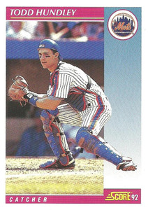 1992 Score #602 Todd Hundley VG  New York Mets 