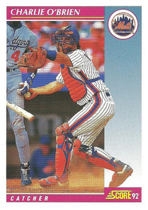 1992 Score #621 Charlie O'Brien VG  New York Mets 