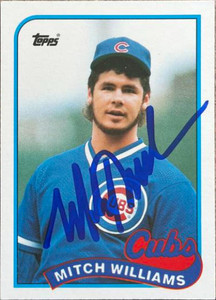 Mitch Williams autographed baseball card (Chicago Cubs) 1989 Donruss #T-38