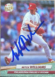 SOLD 134493 Mitch Williams Autographed 1992 Fleer Ultra #549
