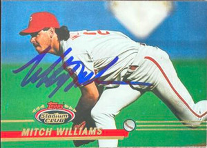 Mitch Williams Autographed 1993 Stadium Club #180
