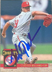 Mitch Williams Autographed 1994 Donruss #319