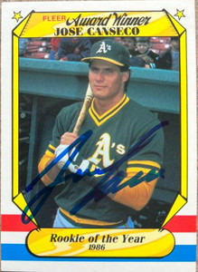 Jose Canseco Autographed 1987 Fleer Award Winners #6