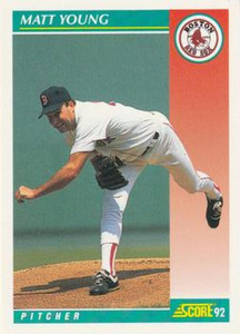 1992 Score #668 Matt Young VG  Boston Red Sox 