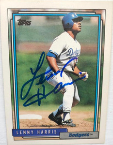 Lenny Harris Autographed 1992 Topps #92