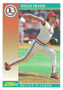 1992 Score #721 Willie Fraser VG  St. Louis Cardinals 