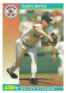 1992 Score #726 Daryl Irvine VG  Boston Red Sox 