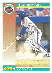 1992 Score #765b Terry McDaniel VG  RC Rookie New York Mets 