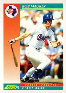 1992 Score #767b Rob Maurer VG  RC Rookie Texas Rangers 