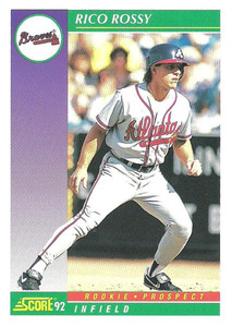 1992 Score #817 Rico Rossy VG  Atlanta Braves 