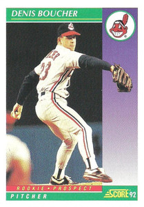 1992 Score #848 Denis Boucher VG  Cleveland Indians 