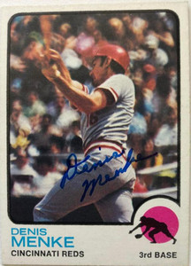 Denis Menke Autographed 1973 Topps #52 Cincinnati Reds Card