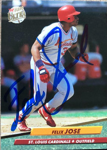 Felix Jose Autographed 1992 Fleer Ultra #264