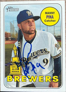 Manny Pina Autographed 2018 Topps Heritage #344