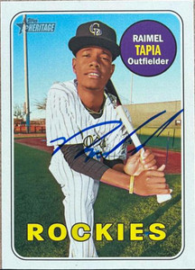 Raimel Tapia Autographed 2018 Topps Heritage #483