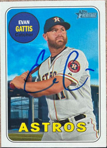 Evan Gattis Autographed 2018 Topps Heritage #196