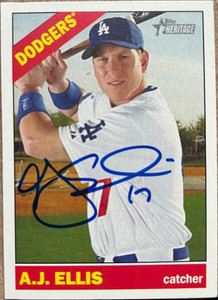 A.J. Ellis Autographed 2015 Topps Heritage #171