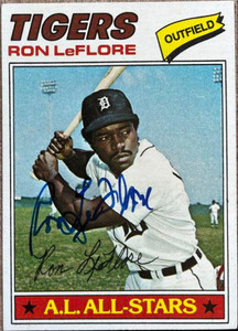 Ron Leflore Signed 1978 Topps Baseball Card - Detroit Tigers