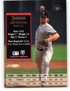 1994 Donruss #231 Bob Wickman VG New York Yankees 
